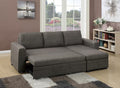 Convertible Sectional Sofa Pull out Bed Couch Storage Chaise C106