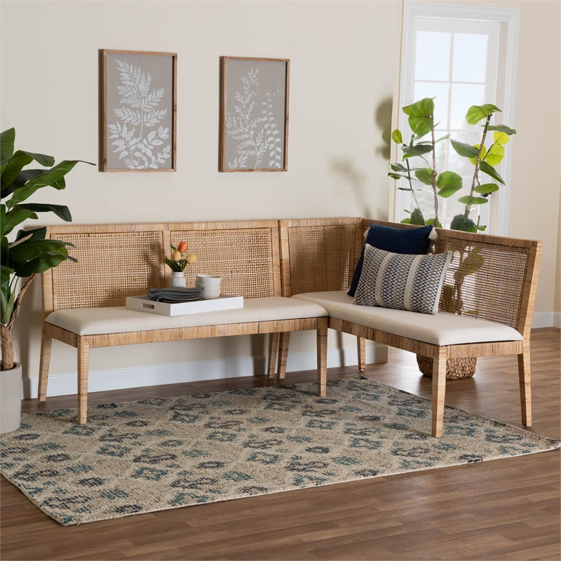2-Piece Rattan Banquette Set U19512