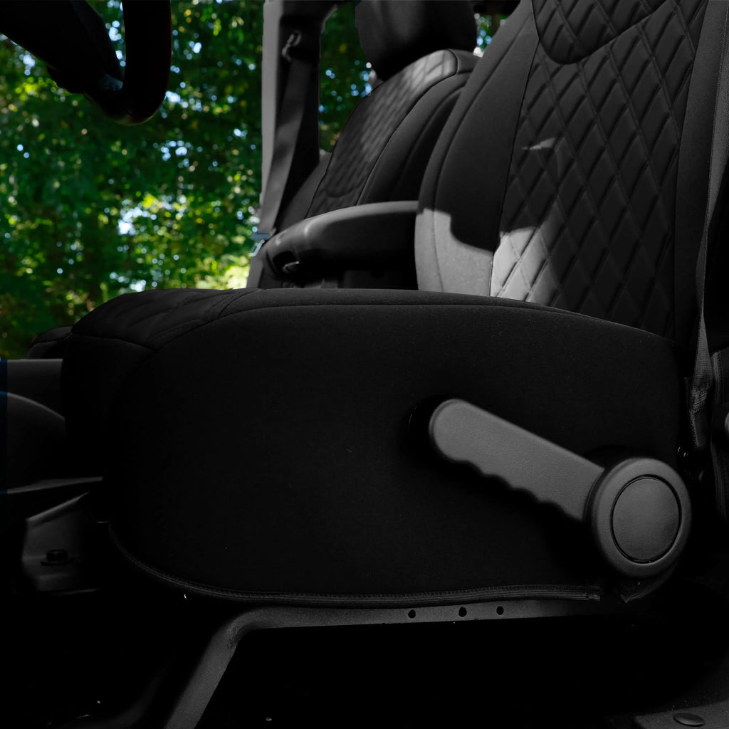 Black Neoprene Rear Seat Covers for Jeep Wrangler JK 4DR D2114