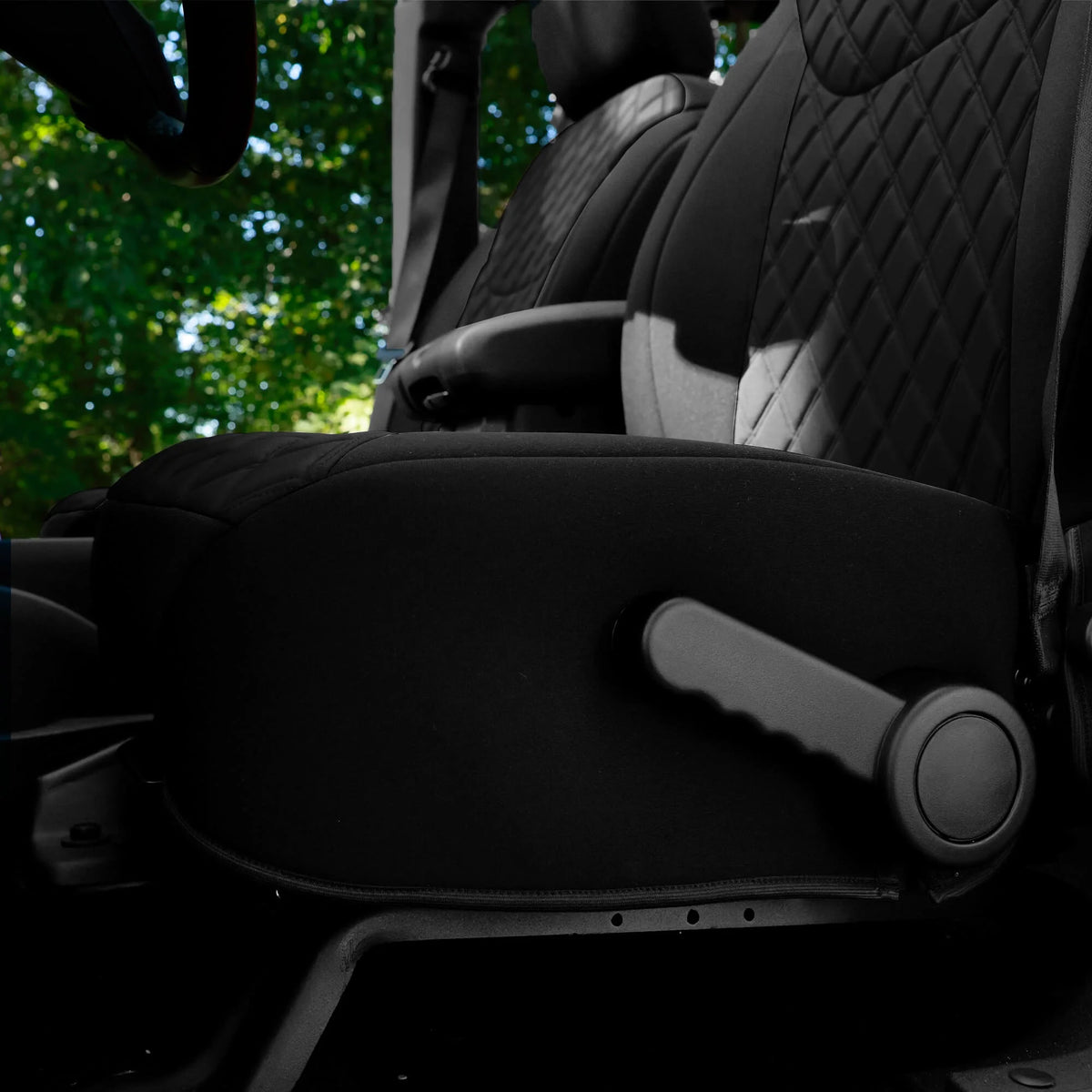 Black Neoprene Rear Seat Covers for Jeep Wrangler JK 4DR D2114