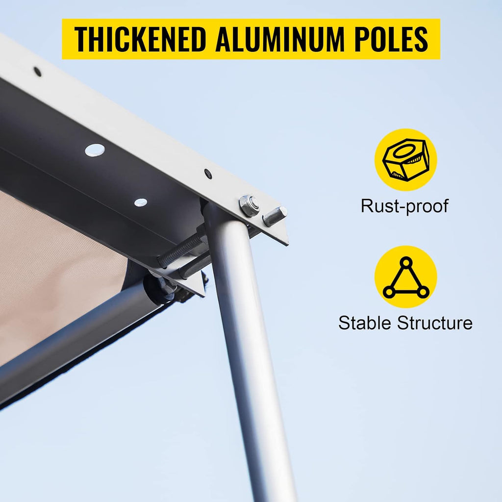 7.6'x8.2' Pull-Out Retractable Vehicle Awning with Carry Bag M2767