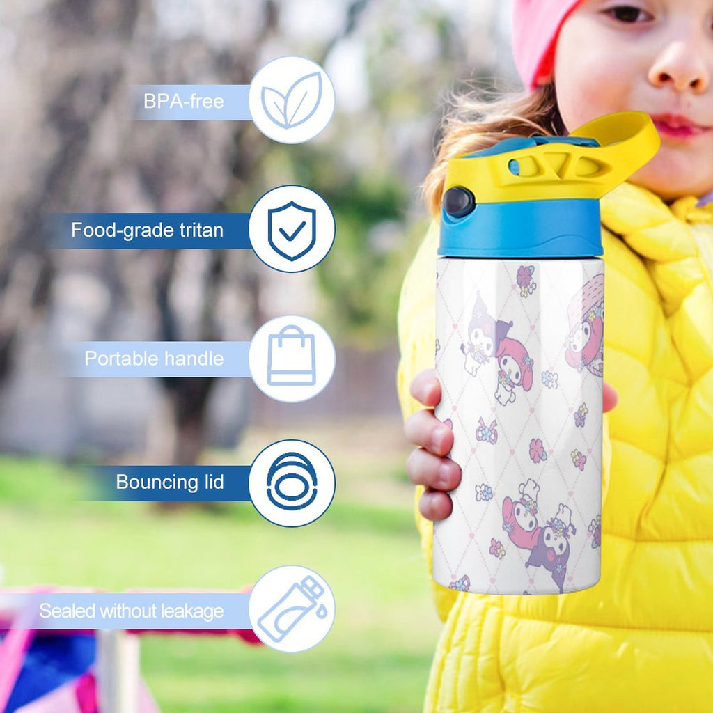 Stainless Steel Water Bottle with Straw K854