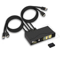 HDMI KVM Switch 4 Port with Cables, 2 pcs USB 3.0 Hub and Audio Output A2573