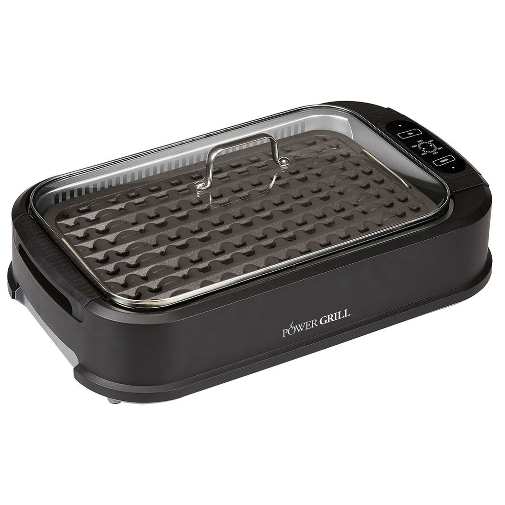 Black Non-Stick Electric Grill with Tempered Glass Lid V1628