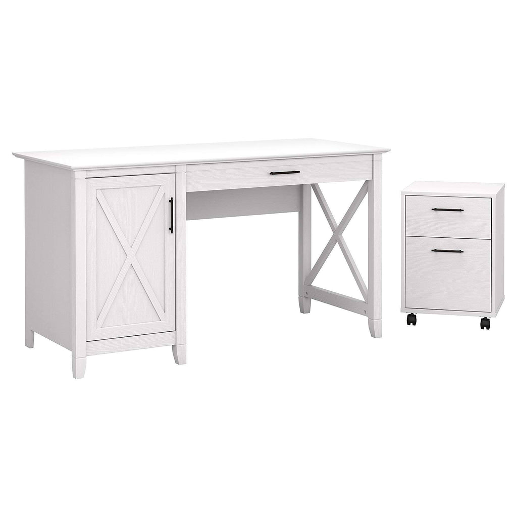 54W Computer Desk with Storage and 2 Drawer Mobile File Cabinet W90606
