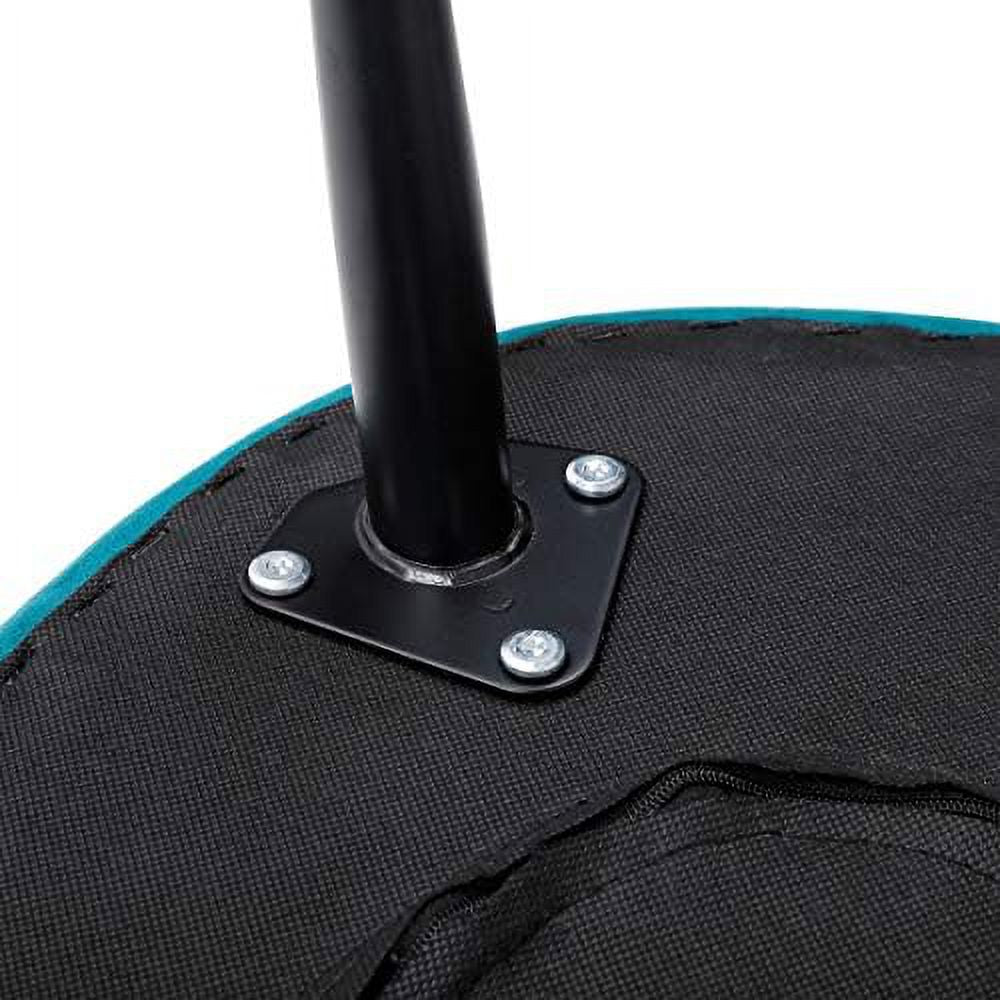 Teal Velvet Ottoman Foot Stool with Steel Legs F915