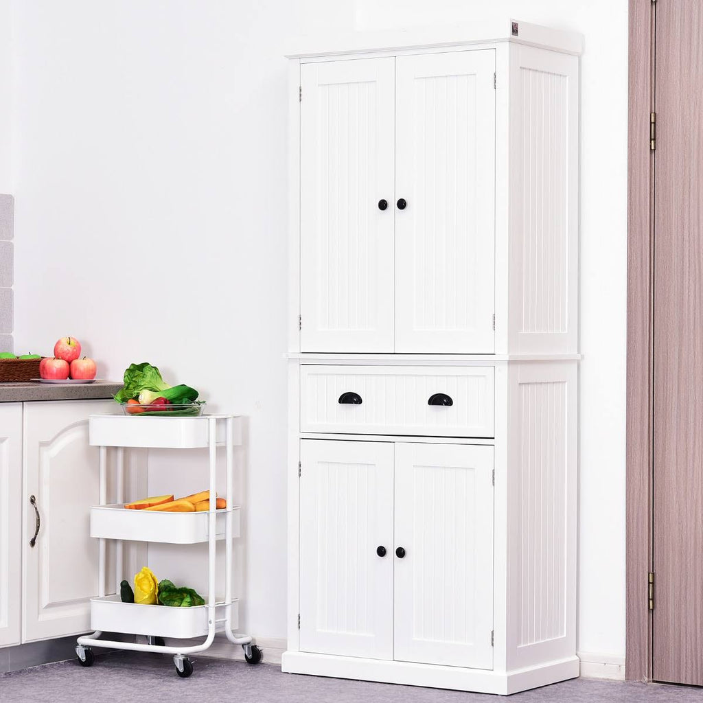 White Tall Kitchen Pantry Cabinet W11375