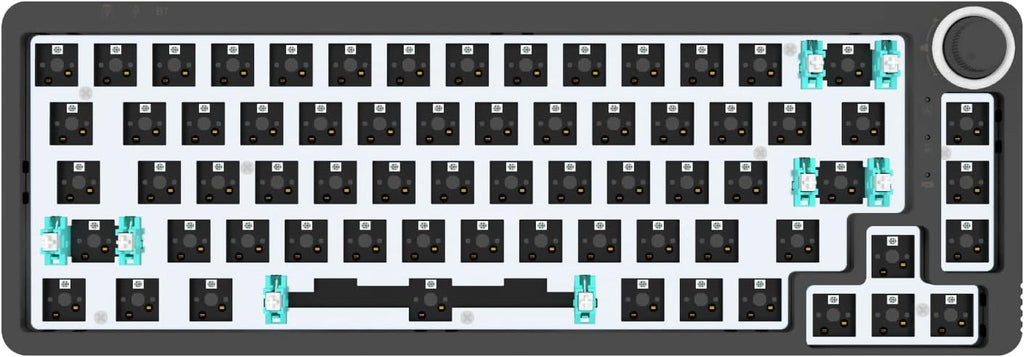 Clear Green 67 Keys Hot Swappable Mechanical Keyboard Kit O2663