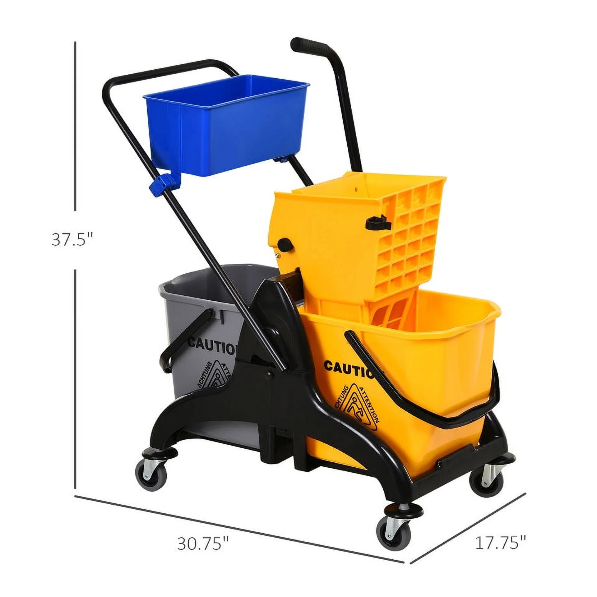 Wringer Bucket Cart with Side Press Wringer and Mop Holder J691973