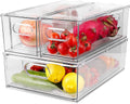 3 Pack Refrigerator Organizer Bins with Pull-out Drawer V449