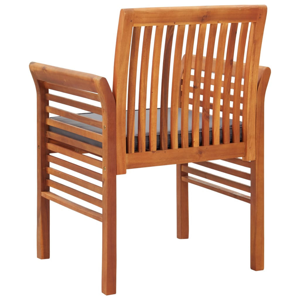 8 pcs Solid Wood Acacia Patio Dining Chairs with Cushions X35170