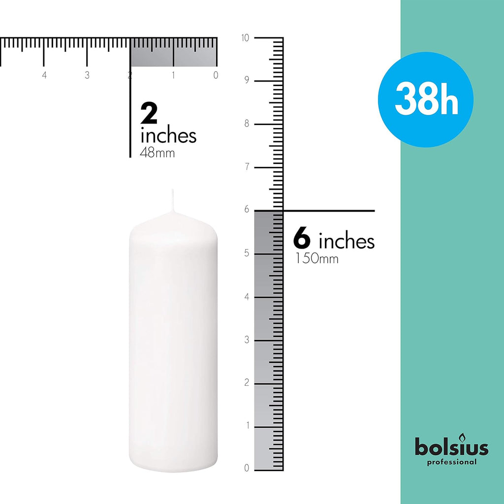 White Pillar Candles Set of 20 Unscented Dripless O21276