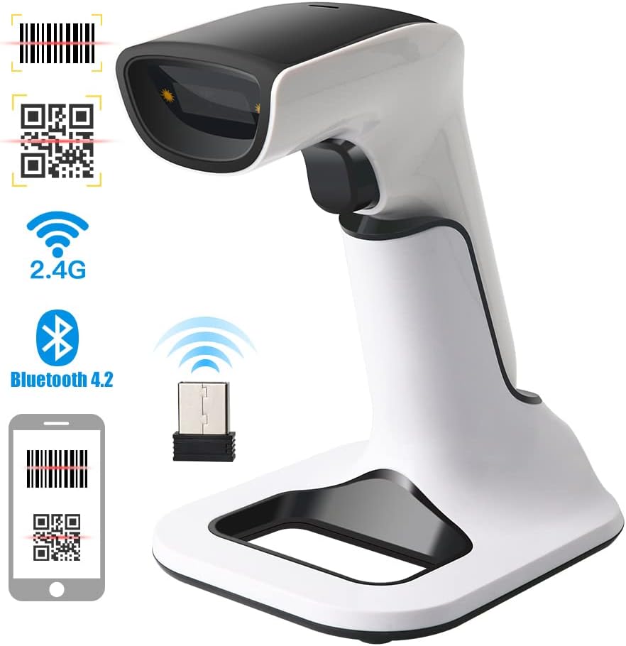 Wireless 2D Bluetooth Barcode Scanner with USB Receiver D54359