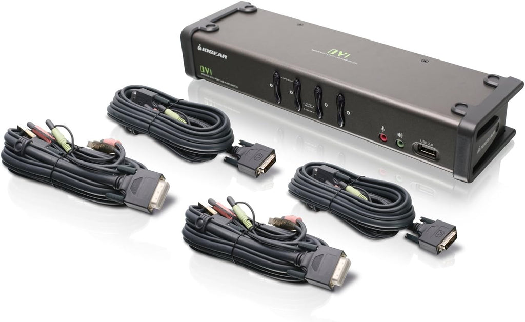 4-Port DVI KVMP Switch with Cables and Wireless Media Center Keyboard and Mouse N995020
