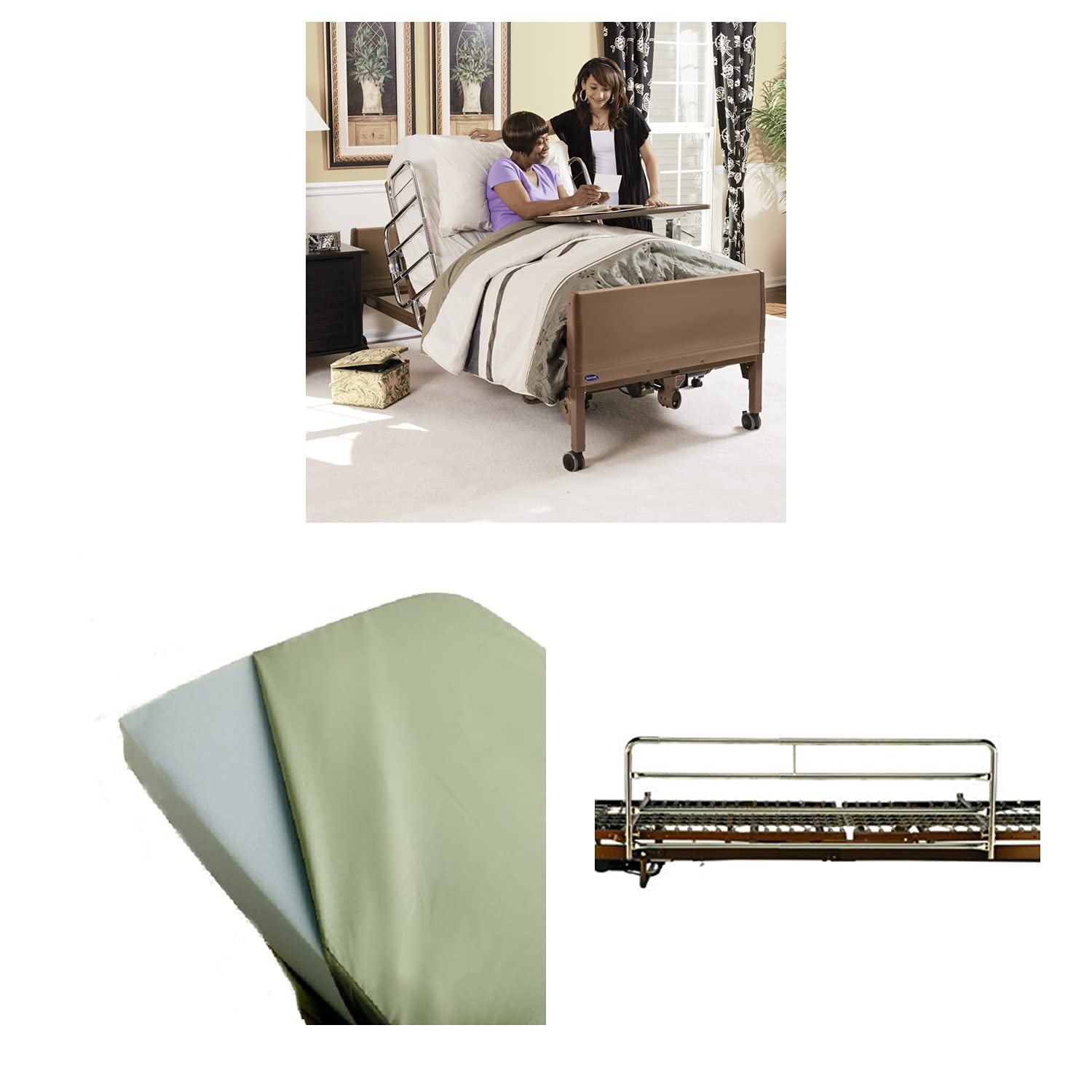Full-Electric Homecare Bed with Mattress and Half Length Rails E355
