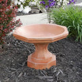 Beige Cast Stone Octagon Bird Bath E4285
