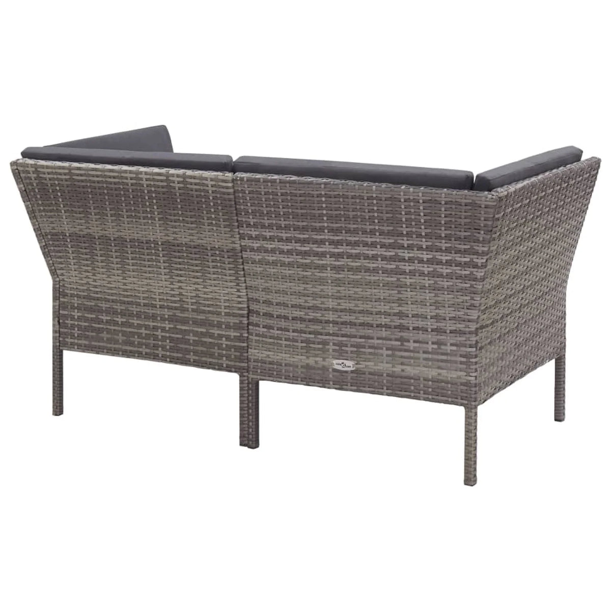 6 Piece Gray Poly Rattan Outdoor Sectional Set with Side Table W201