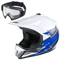 Youth DOT Motocross Helmet and Goggles Set Blue M D36799