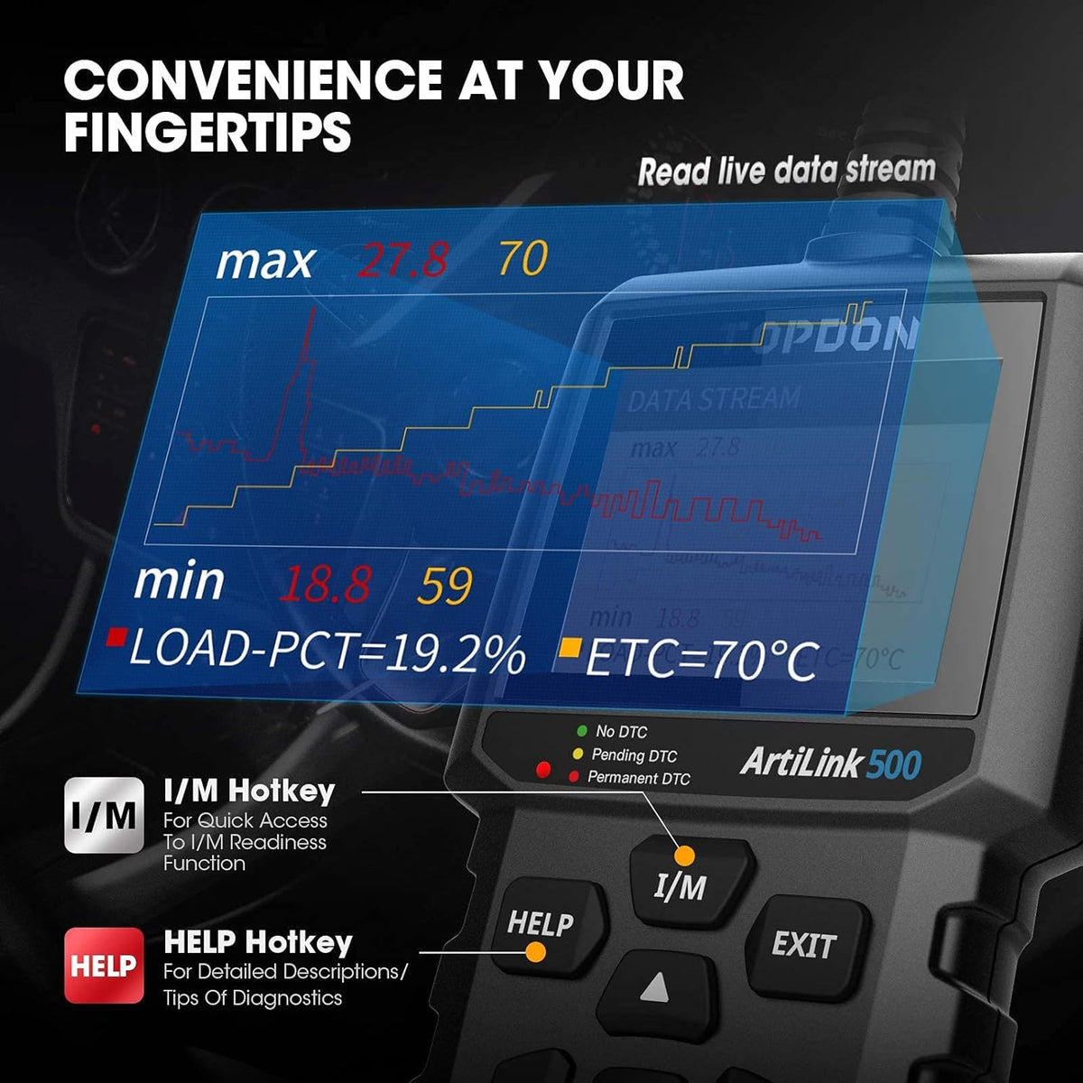 OBD2 Scanner Vehicle Diagnostic Tool with LED Light K8848