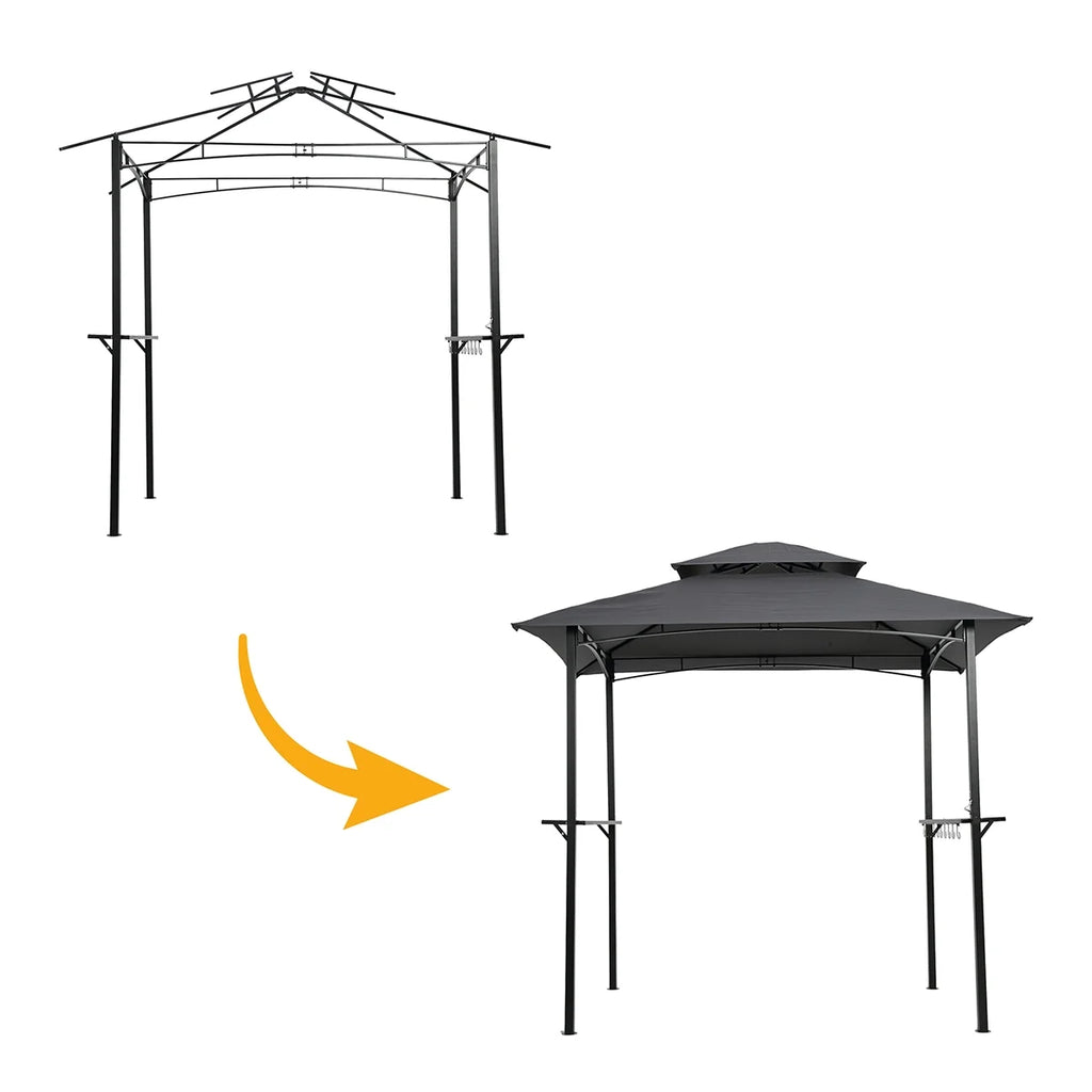 Grey Outdoor Grill Gazebo 8 X 5 Ft W6833