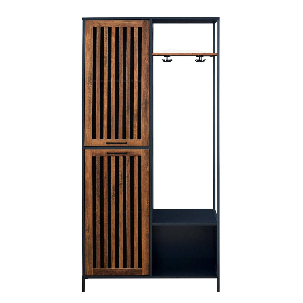 72-Inch Slat Door Hall Tree, Dark Walnut G346