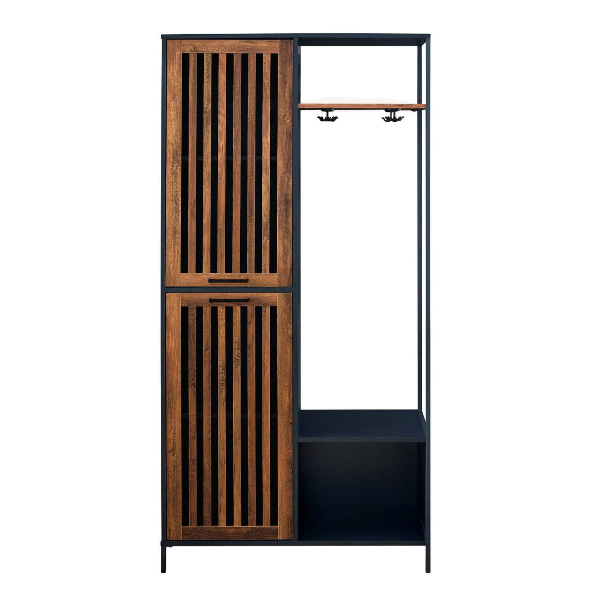 72-Inch Slat Door Hall Tree, Dark Walnut G346
