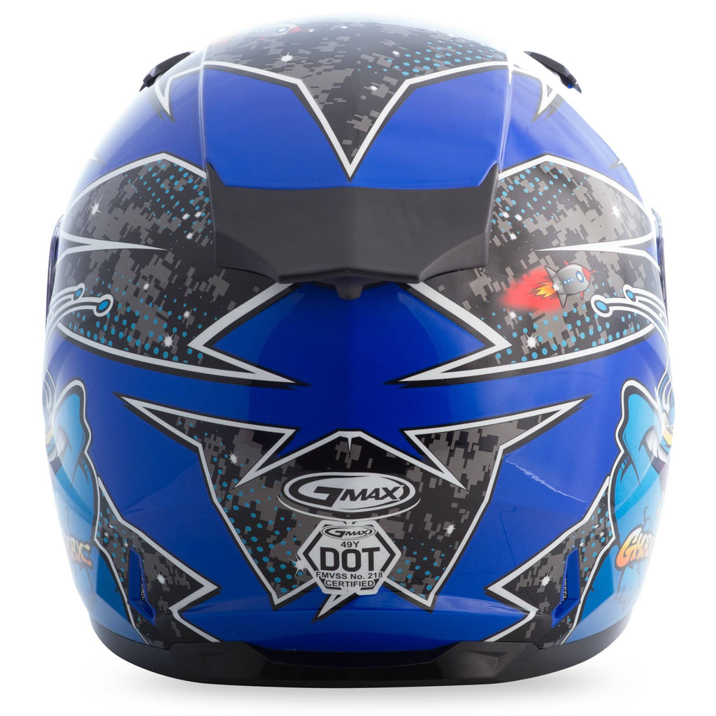 Full Face Alien Helmet Black/Blue K506