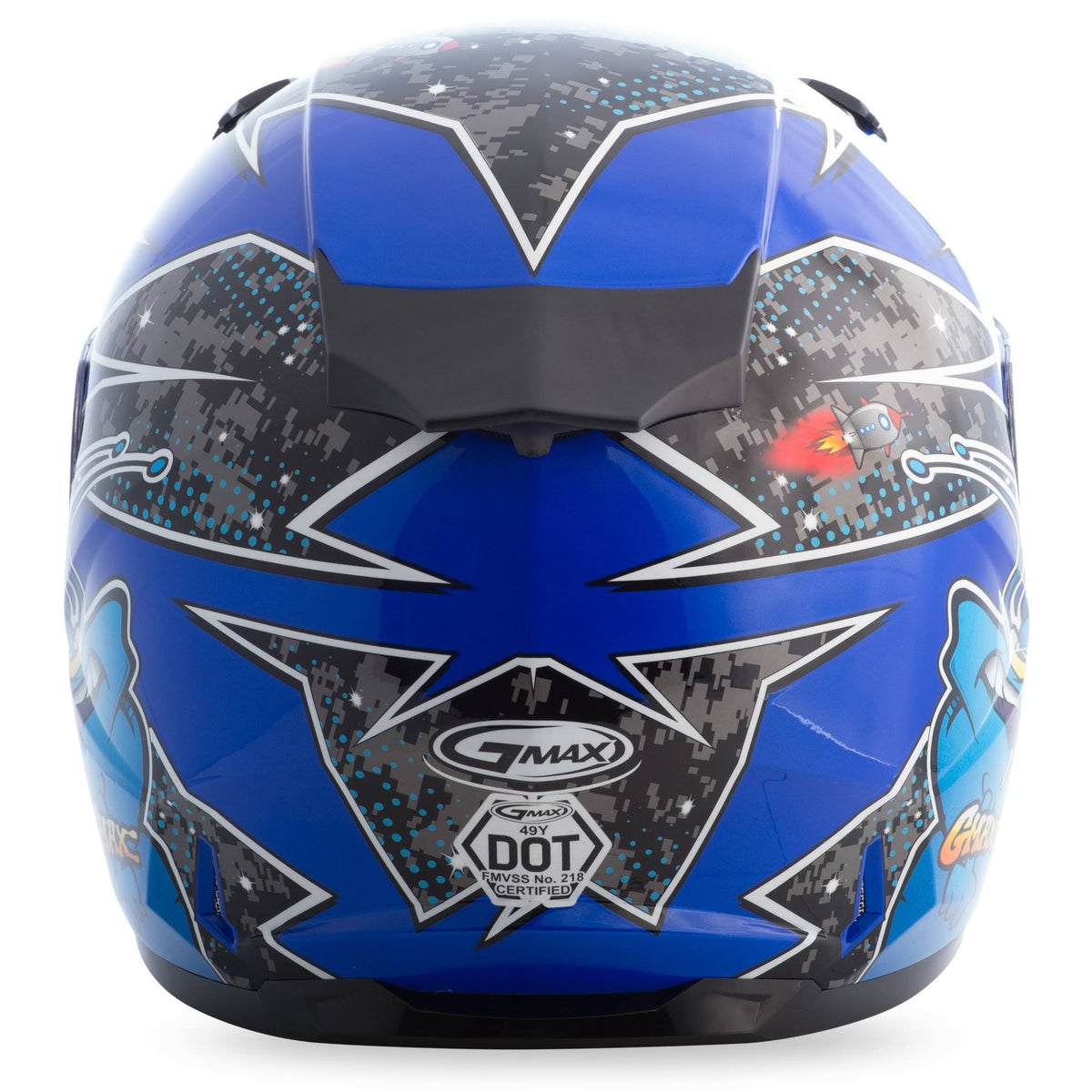 Full Face Alien Helmet Black/Blue K506