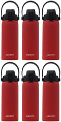6-Pack Red 21 Ounce Stainless Steel Double Wall Insulated Sports Water Bottle X98761