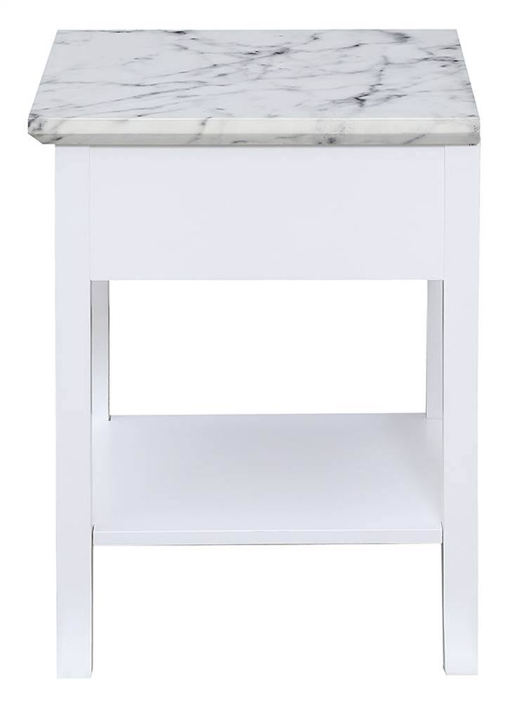 White End Table with Drawer and Slide H689