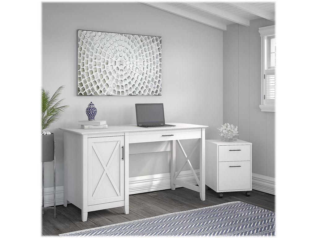 54W Computer Desk with Storage and 2 Drawer Mobile File Cabinet W90606
