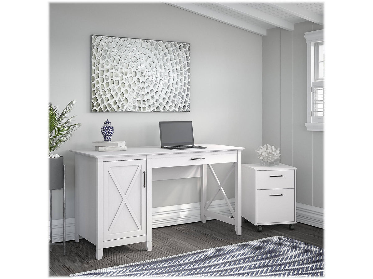 54W Computer Desk with Storage and 2 Drawer Mobile File Cabinet W90606