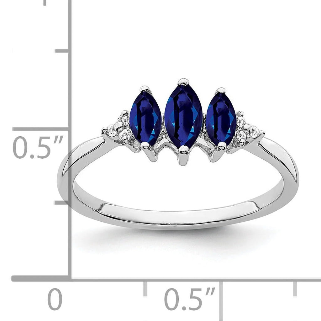 14 Karat White Gold Sapphire and Diamond Ring M825