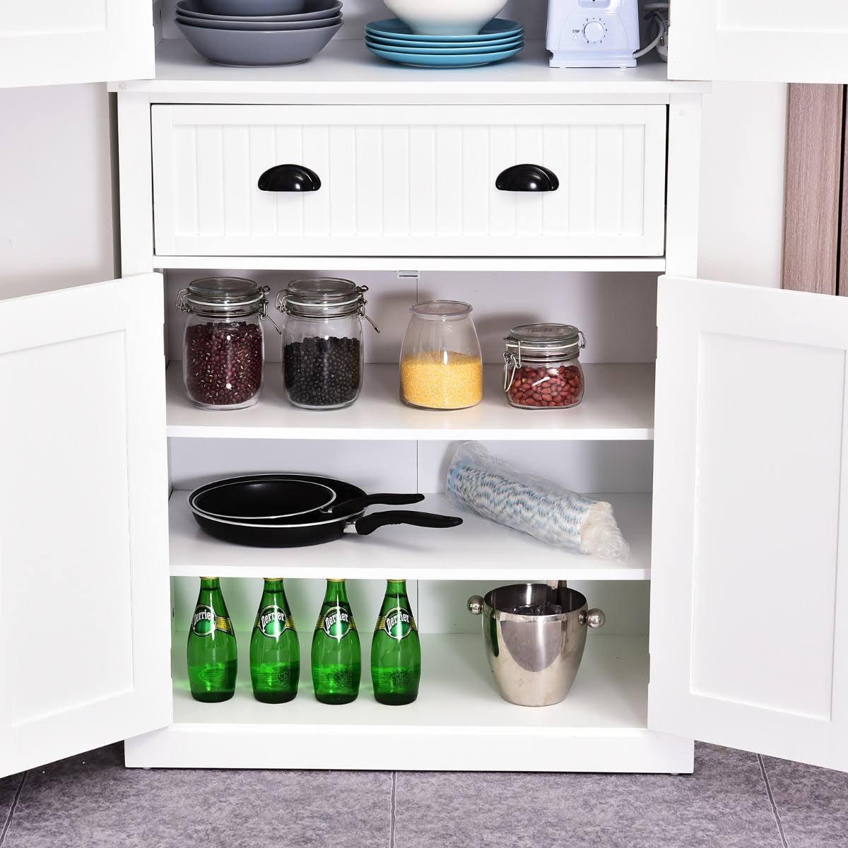 White Tall Kitchen Pantry Cabinet W11375