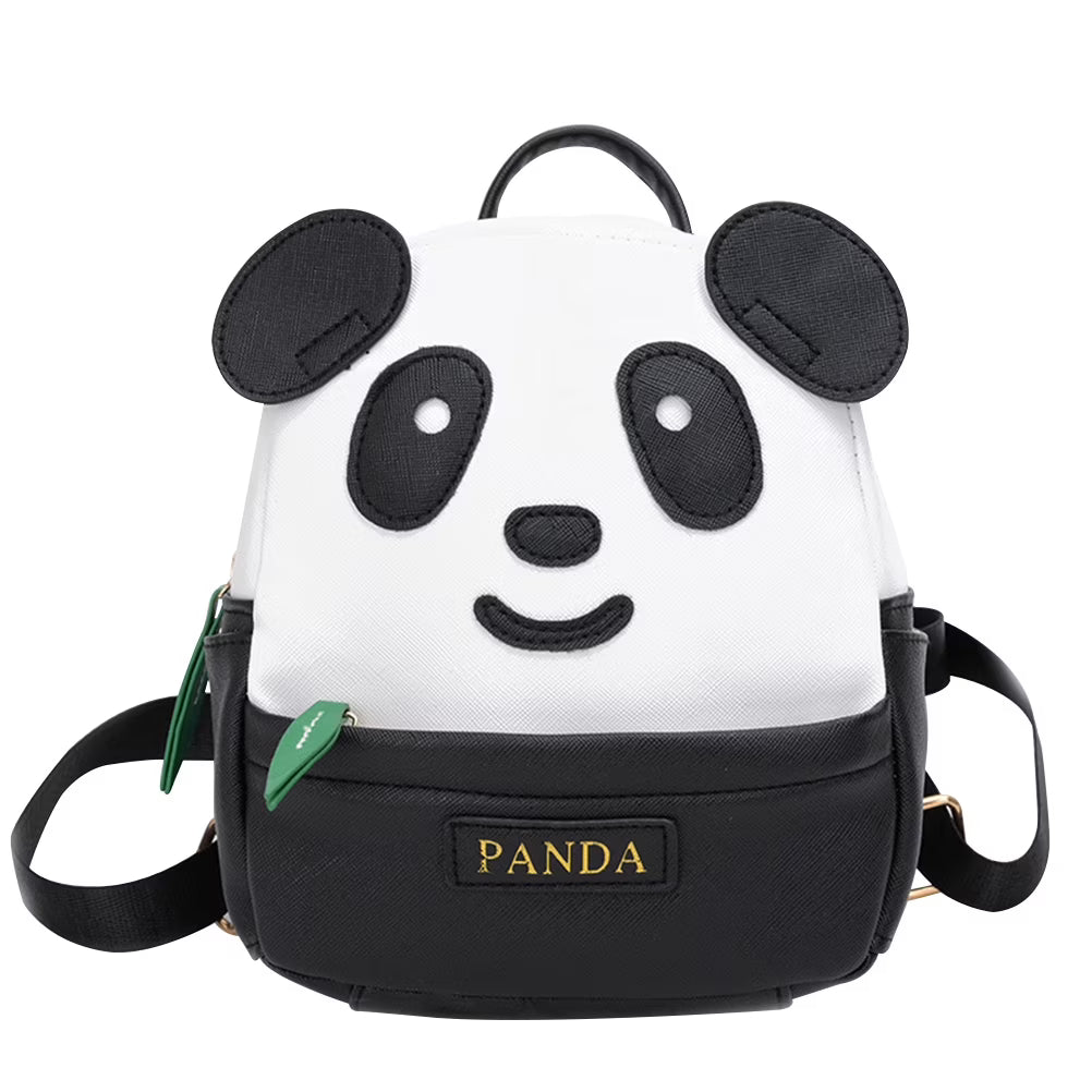 Cartoon Panda Pattern Large Size Black Travel Backpack T658258