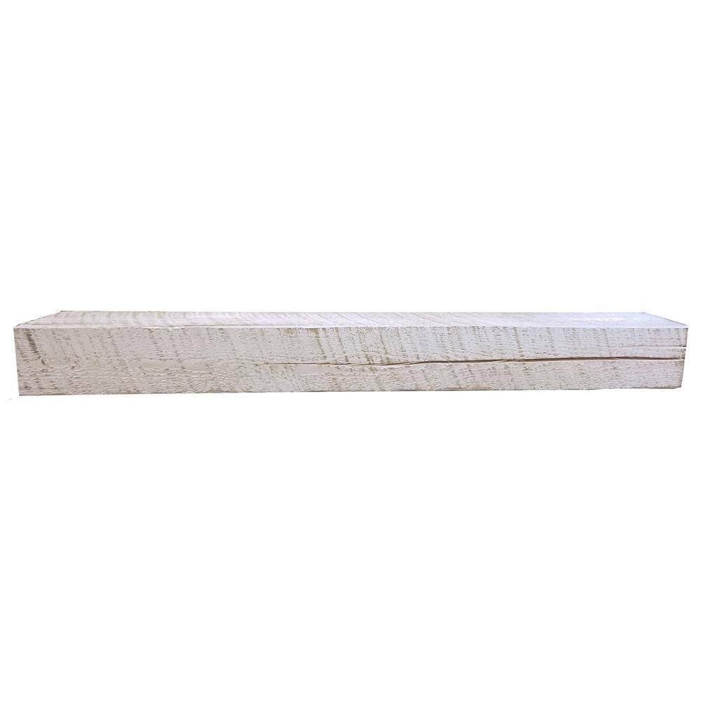 Distressed White Solid Fireplace Shelf I3823
