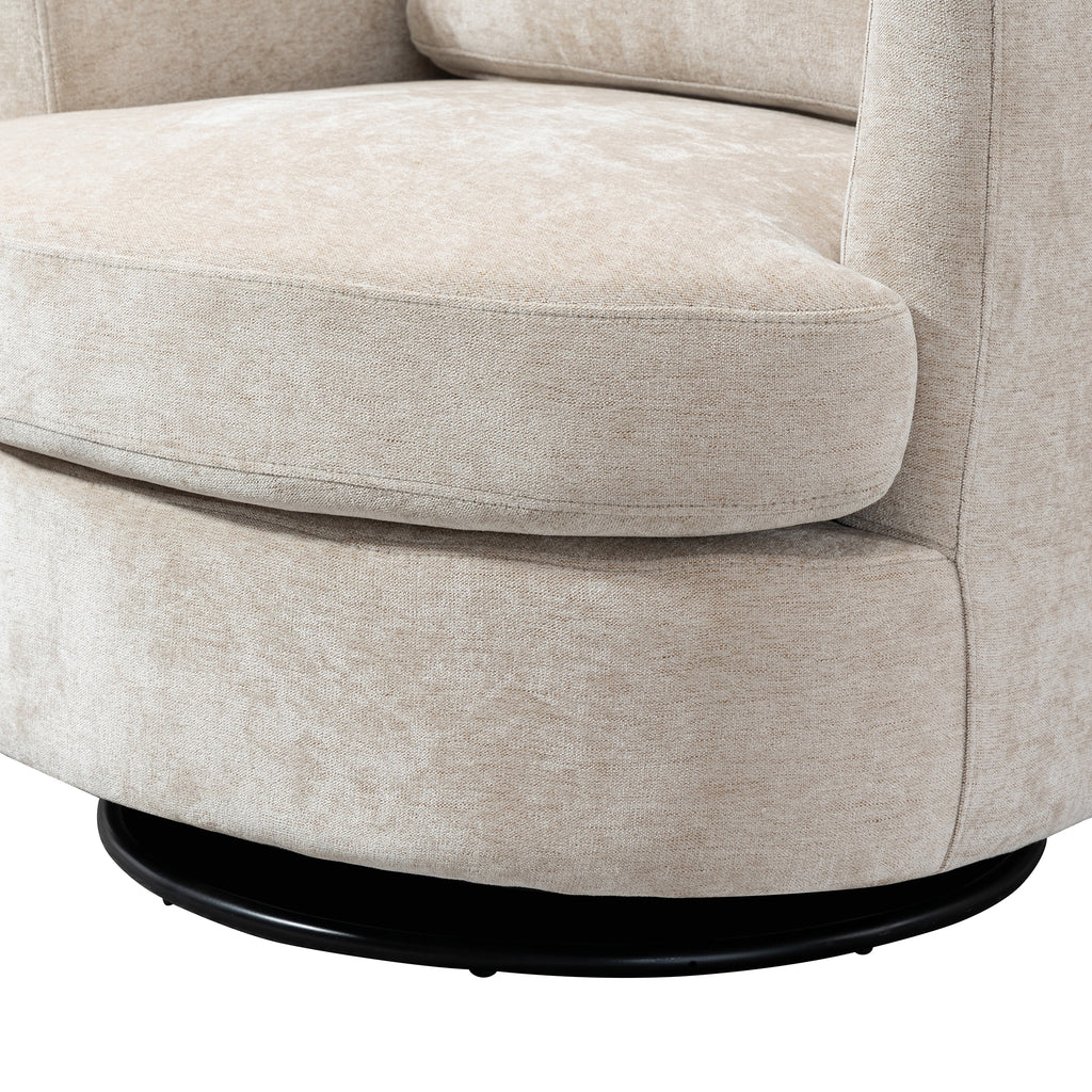 Chenille Round Swivel Accent Chair I63176