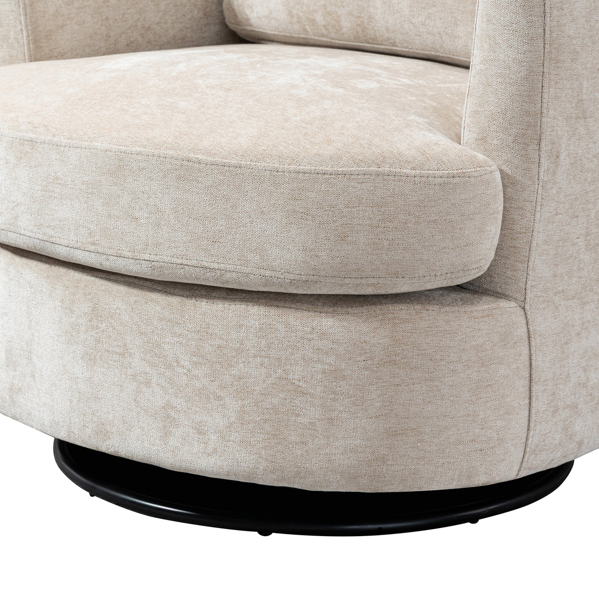 Chenille Round Swivel Accent Chair I63176