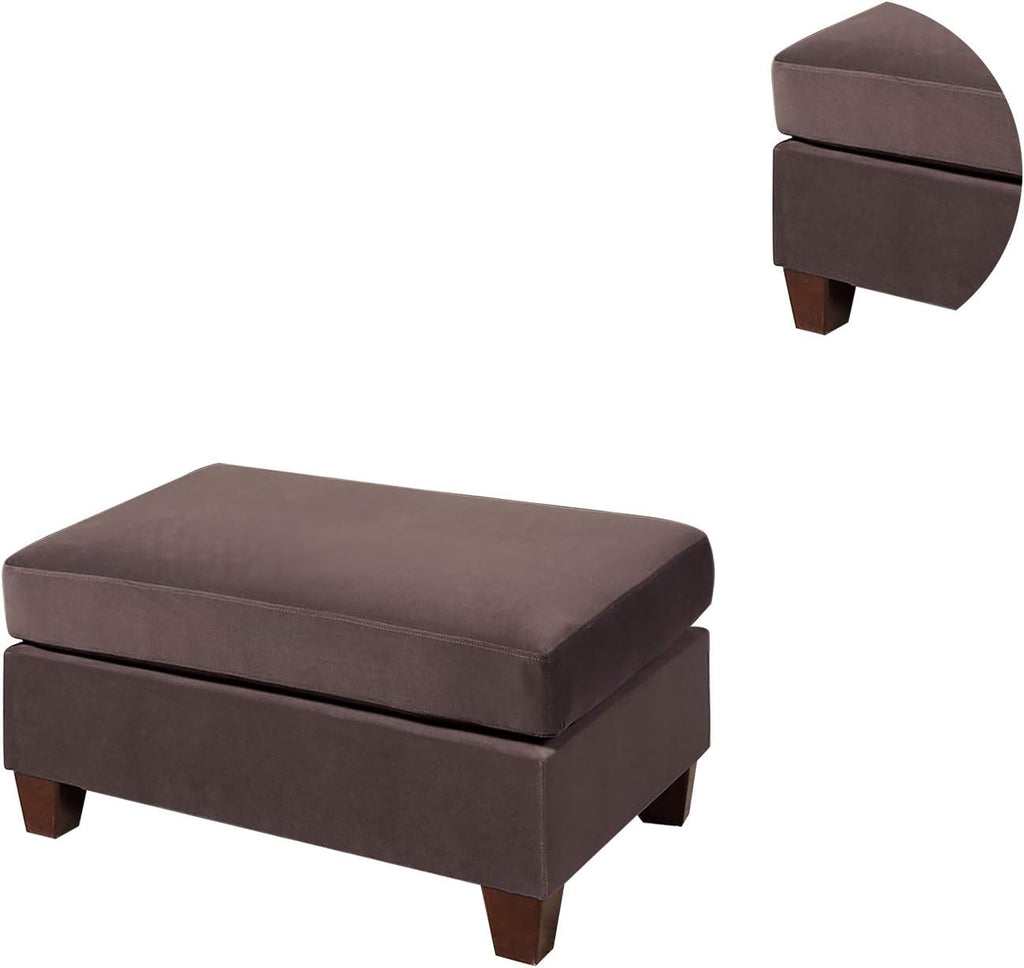 Dark Coffee Velvet Rectangle Cocktail Ottoman M740647