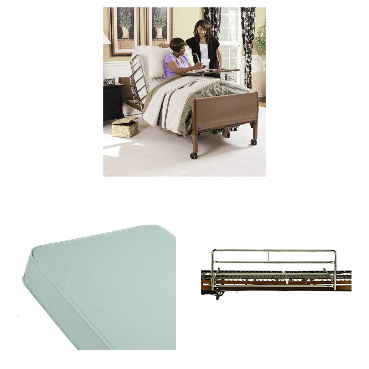 Full-Electric Homecare Bed with Mattress and Half Length Rails E355
