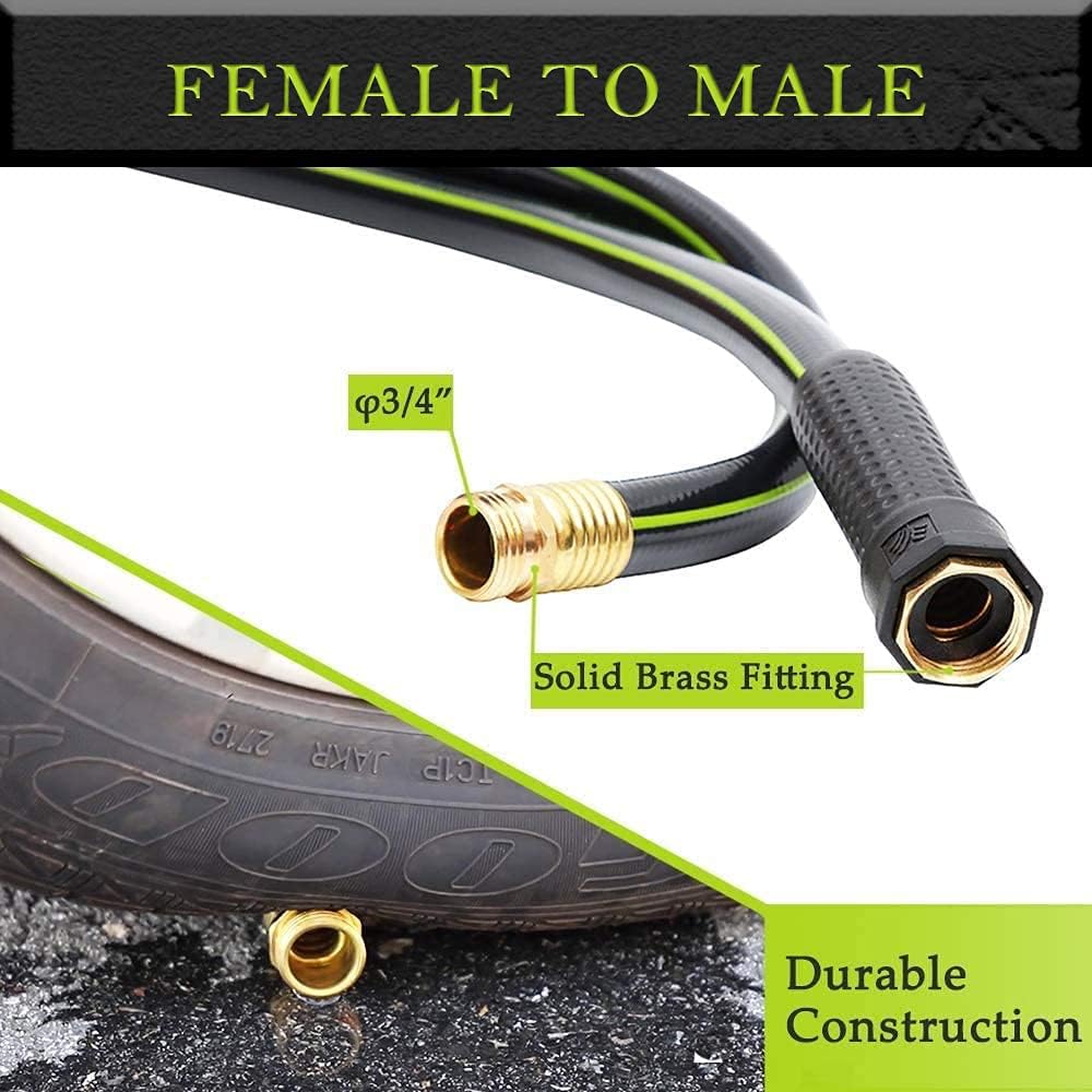 3/4 in. X 100ft Heavy Duty PVC Water Hose with Solid Brass Fittings, Pack of 2 E9699