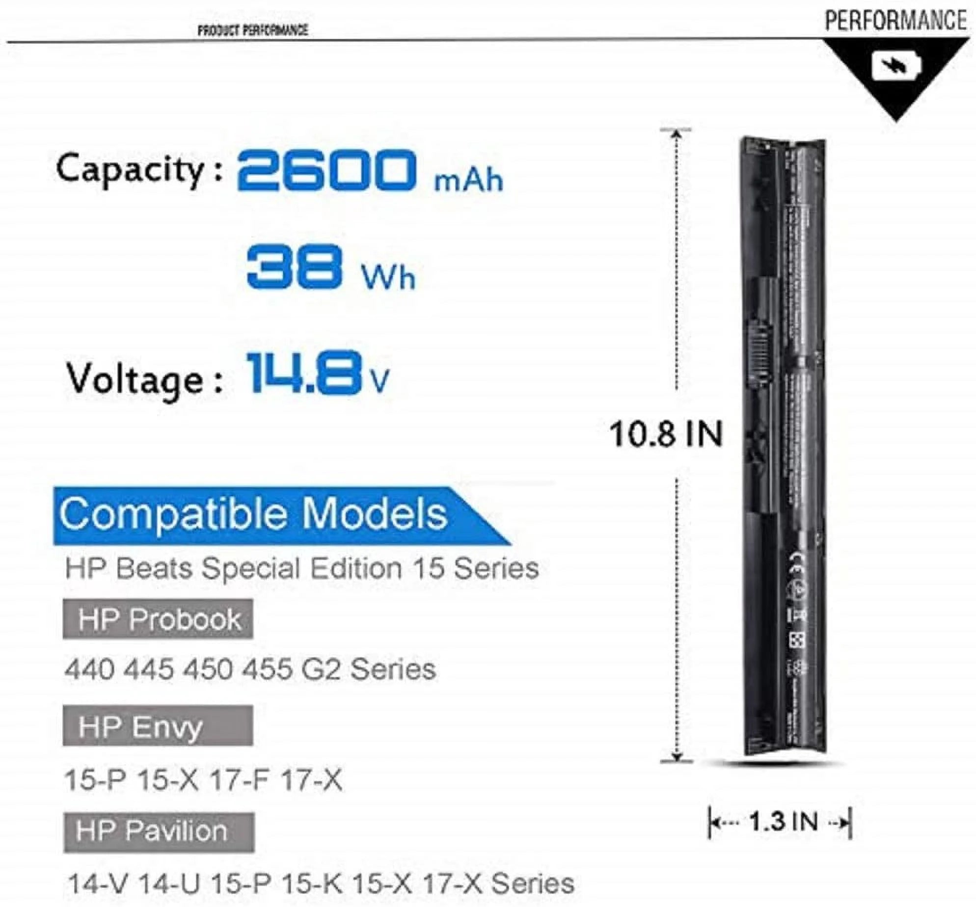 Battery for HP Pavilion 15-P 17-P 17-F Laptop M3748