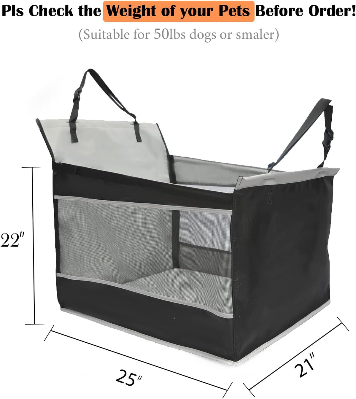 Dog Car Seat Extender for Large Dogs, Waterproof Materials Y6062