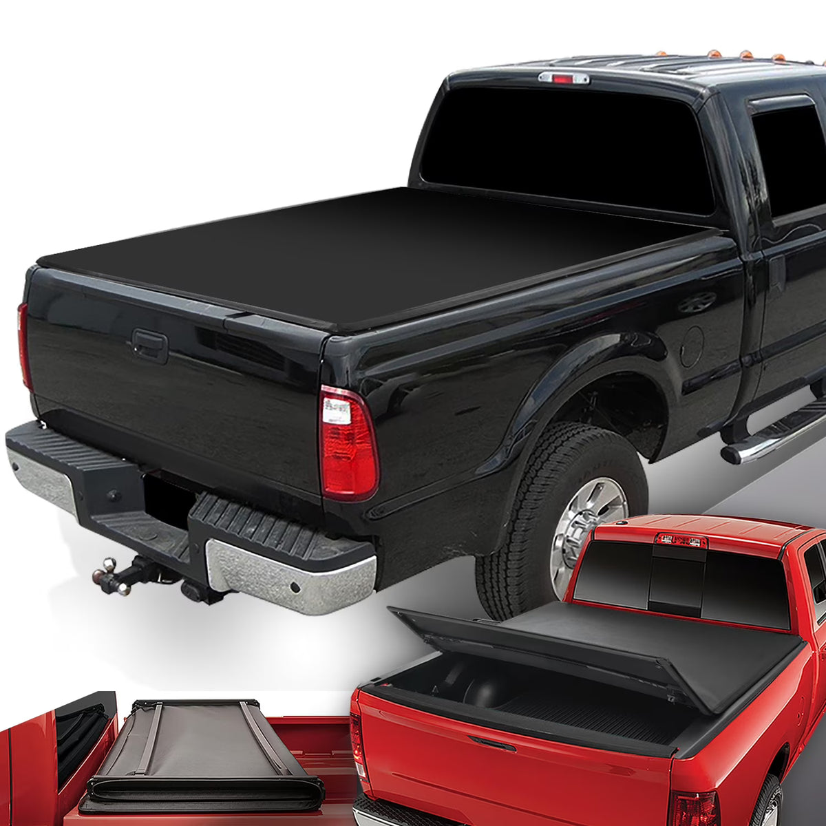 Adjustable Tri-Fold Soft Top Tonneau Cover A872