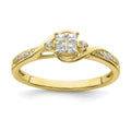 10k Yellow Gold Lab Grown Diamond Cluster Engagement Ring A95344