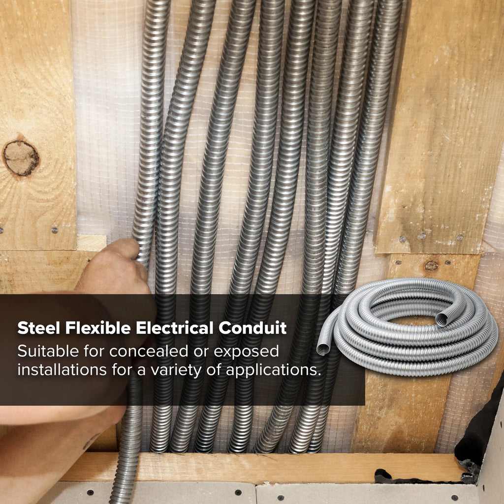 Galvanized Steel Flexible Conduit 25 ft Roll H58894