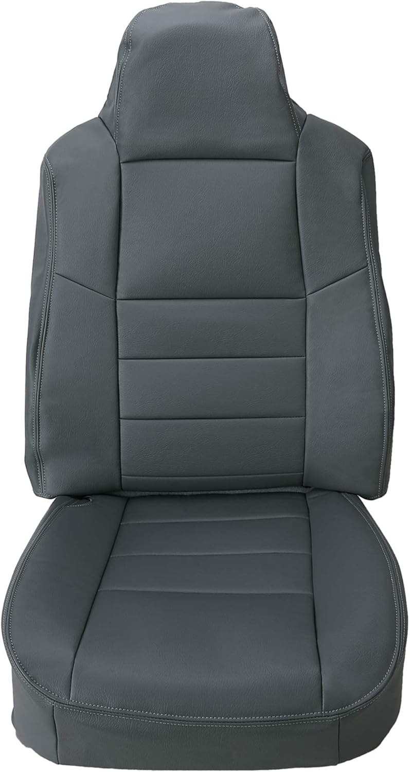 Faux Leather Seat Covers Sets Medium Flint Gray V938238