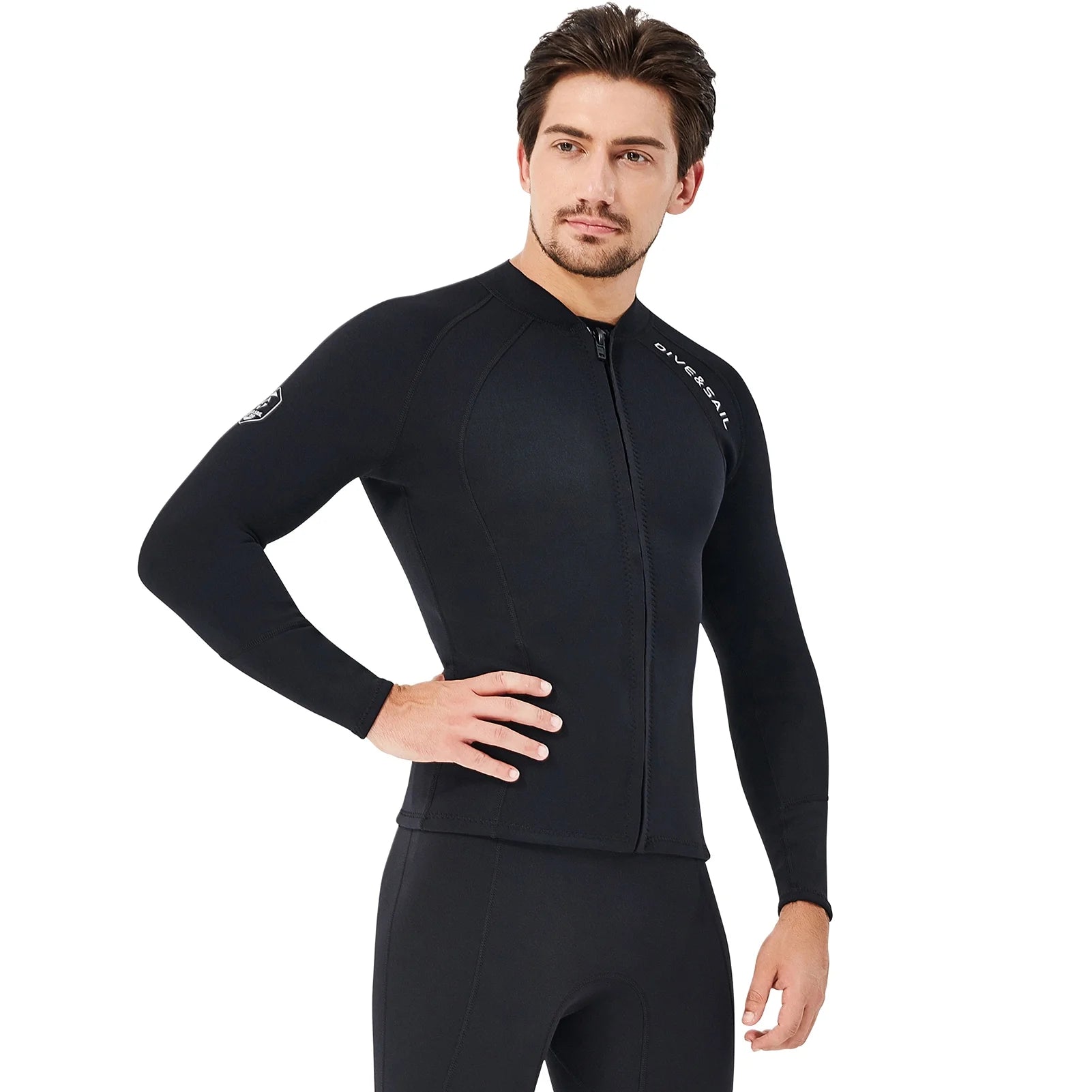 2mm Neoprene Front Zipper Wetsuits Jacket Long Sleeves H135448