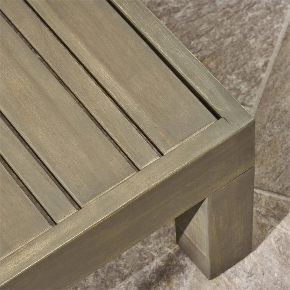 4 Piece Outdoor Acacia Wood Sofa Set in Gray T886