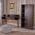 2-Piece Coffee Brown Desk and Bookcase D80359